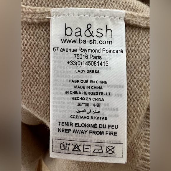 NWT BA&SH Nancy Puffed Sleeve Mini Sweater Dress - Picture 12 of 13